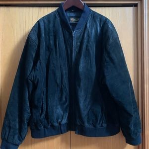 Mens Reed Black Suede Leather Bomber Jacket Size 4X , Good Clean Condition